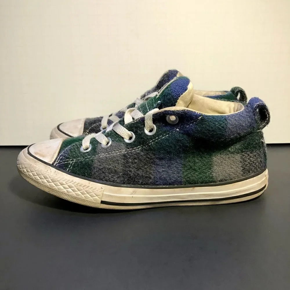 Kids CONVERSE All Star Multicolor Plaid Low Top Shoes / Size 3